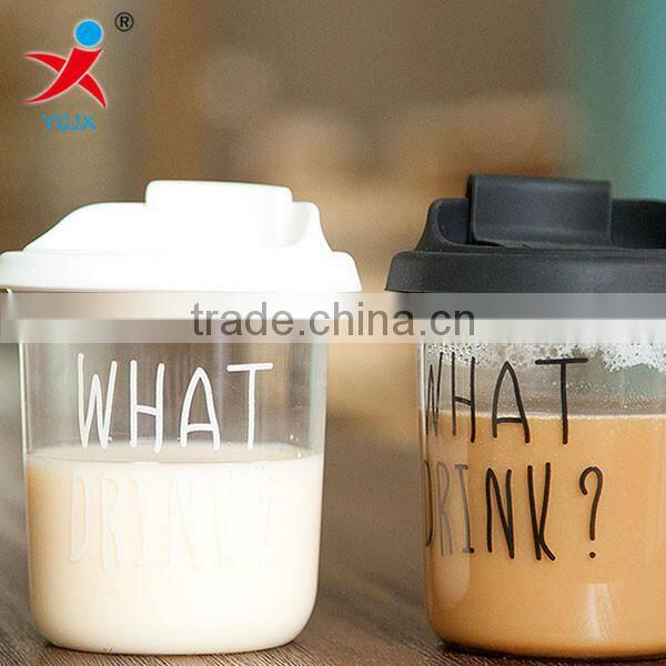 Creative transparent with cover glass Starbucks coffee cup wind office heat milk cup couples flower tea cups