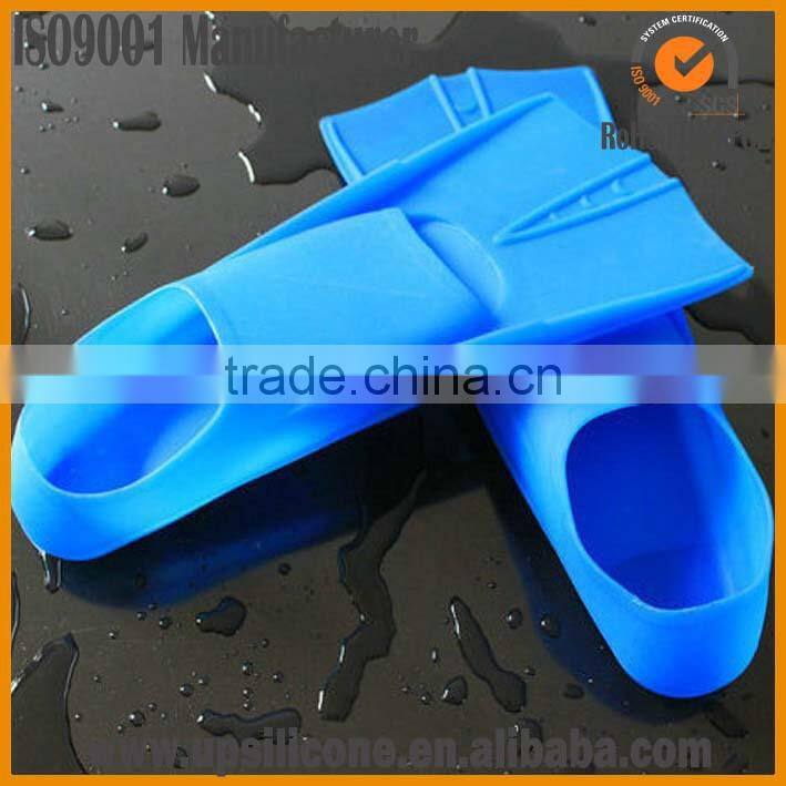 Blue Flexibla Rubber Diving Silicone Swimming Flipper For Kid