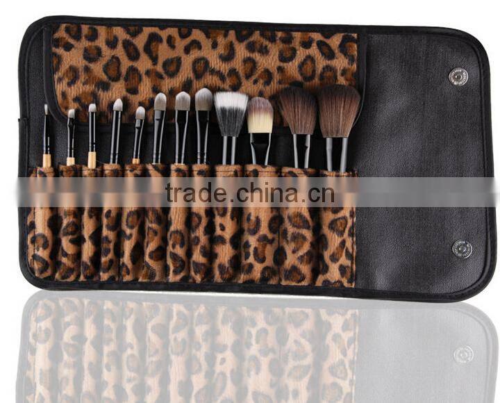 Cosmetics Wholesalers Market Private Label Professional Makeup Brush with Sexy Leopard bag