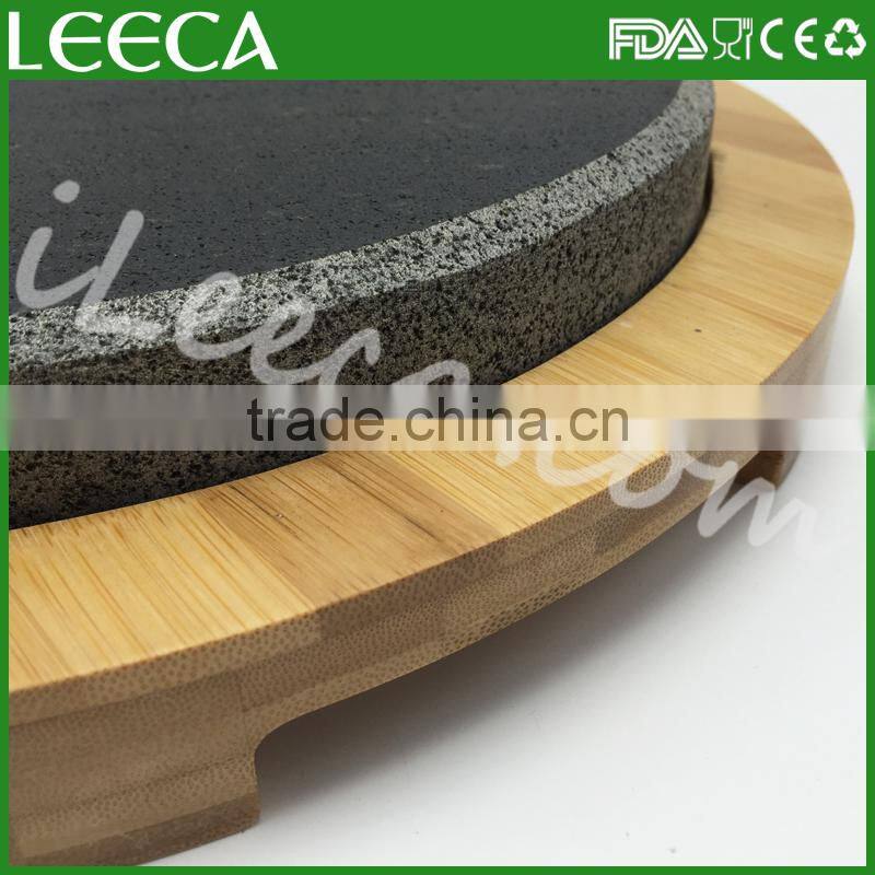 Hot stone barbecue grill | stone grill pan for steak | round shape stone steak set