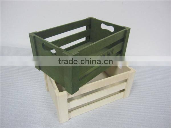 Green color plywood wooden crate for milk friut