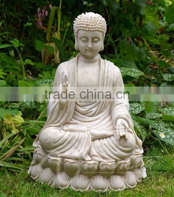 China factory supply estern style natural white marble buddha statues garden for sale
