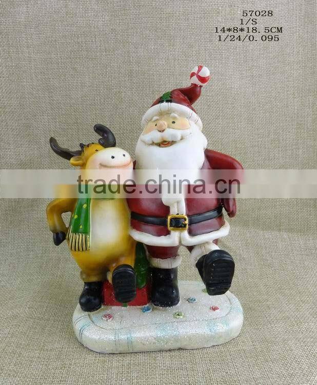 resin christmas santa clause figurine decoration
