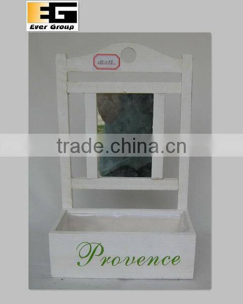 white wash wood hanging planter