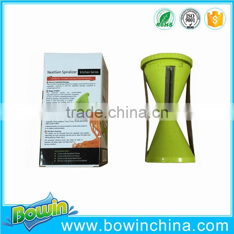 2016 hot sale green spiral potato slicer for ktichen as seen on tv