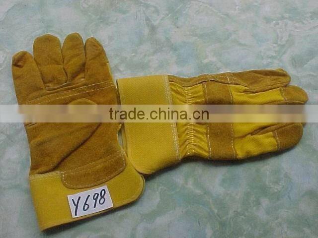 Red cow split Work glove