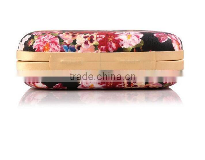 flower colorful printed party bag lady fancy clutch bag