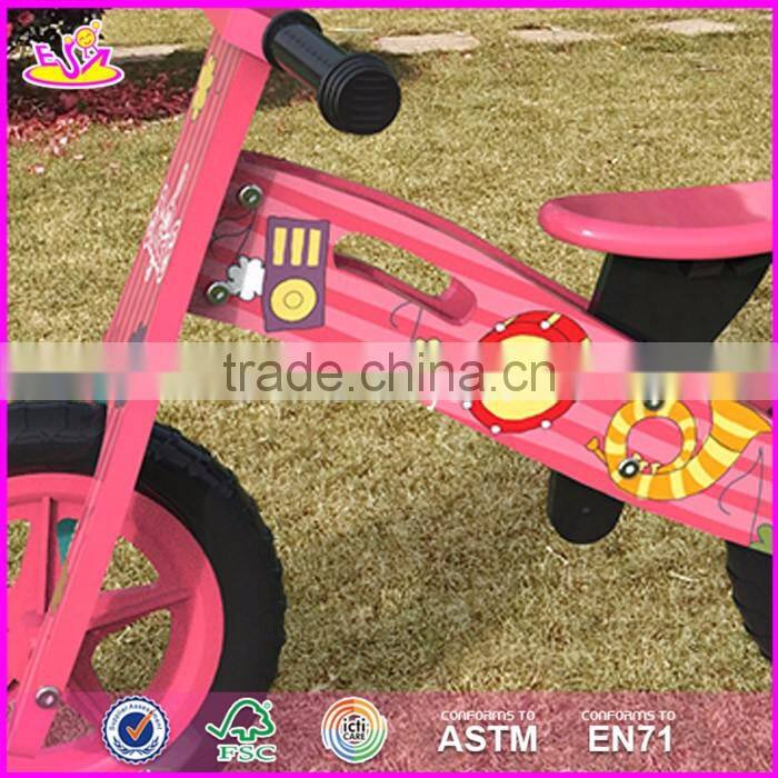 2017 Best design original work pink balance wooden kids bikes for sale W16C179