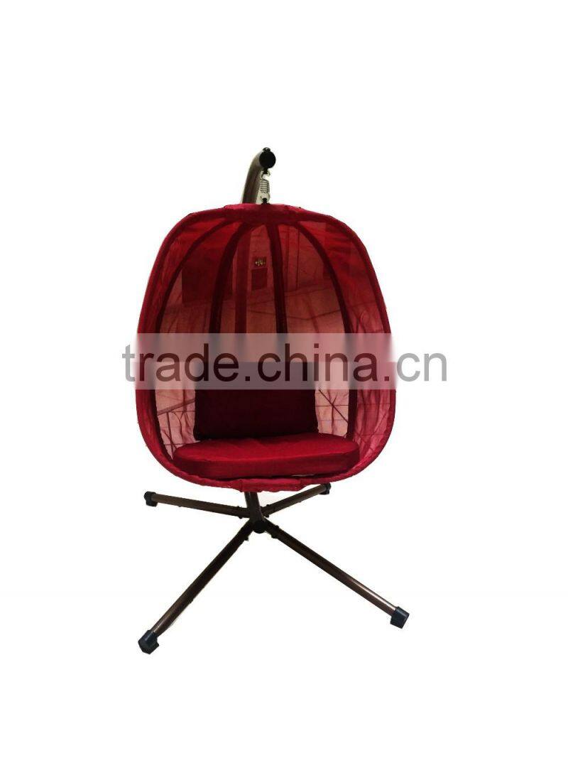 Customized red teslin hanging egg chair for relax for hot sale