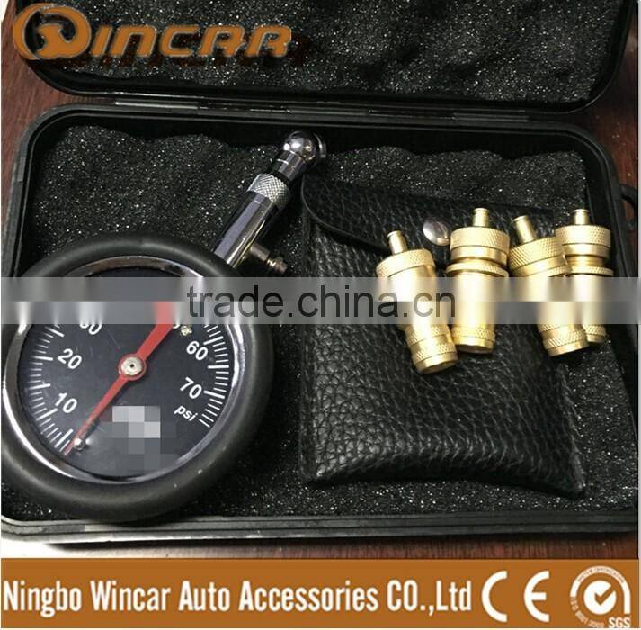 Tyre Pressure Gauge With 4pcs deflator in case for cars