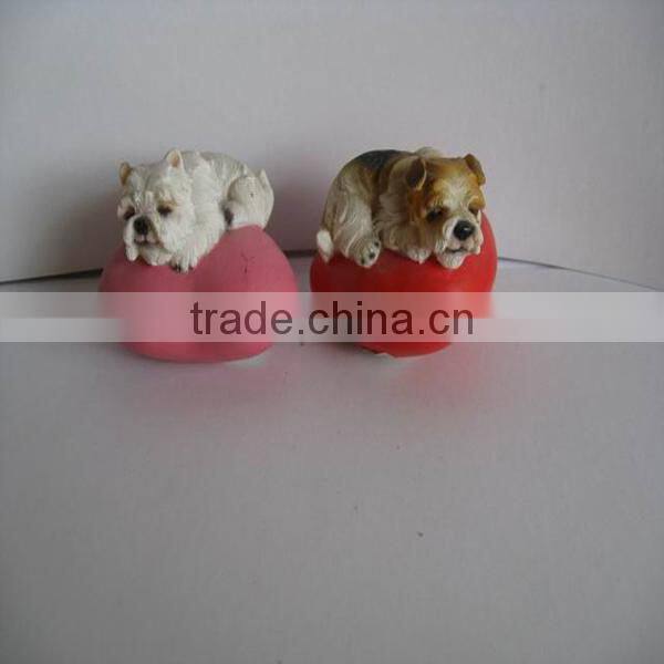 Resin dog ornaments valentine's day