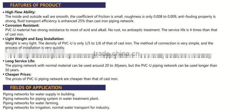 HIGH QUANLITY REDUCING RING OF PVC GB STANDARD PIPES & FITTINGS FOR WATER SUPPLY