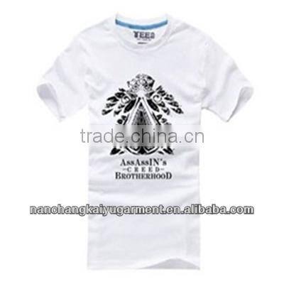 2014 mens round collar clothing/cotton/silk screen printed t-shirts with short sleeves