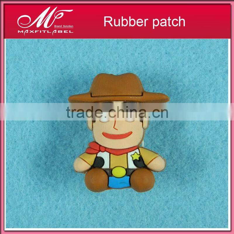 Custom 3d pvc rubber patch for clothing garments