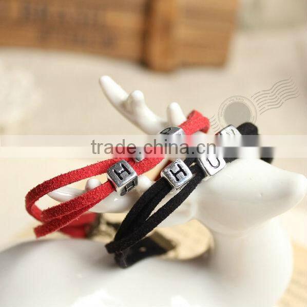 cutom logo tag leather bracelet personalized logo charm leather bracelet unisex leather bracelet bangle