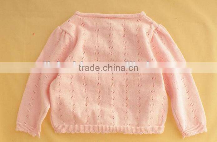 wholesale pure cotton crochet knitted button down new born little baby sweater