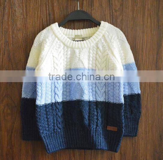 2017 boys stripe pullover sweater designs for kids hand knitted