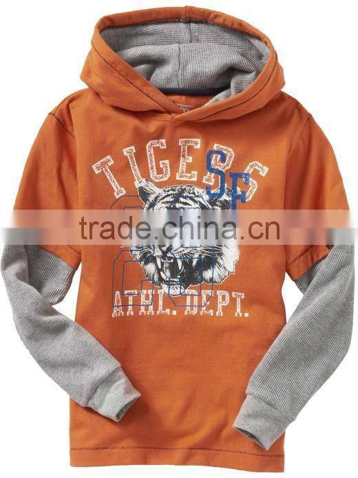 BOYS STRIPED LONG SLEEVE POLO T SHIRT WITH CONTRAST LAYER SLEEVES