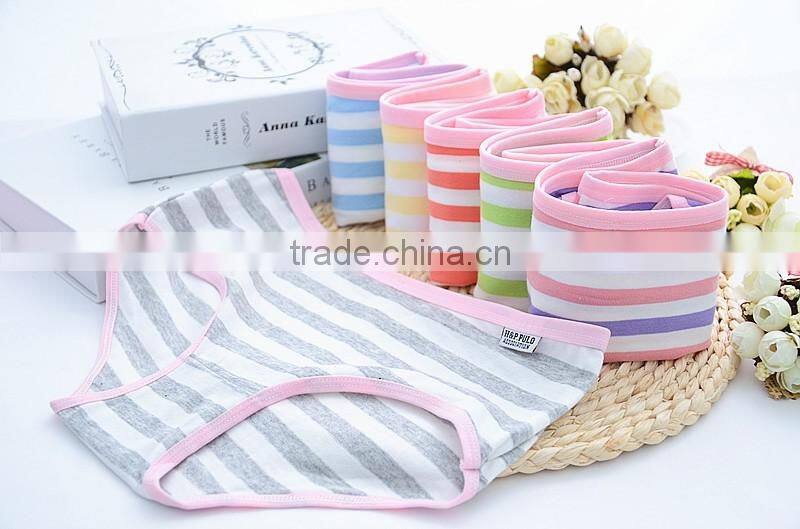 New design promotion stripe ladies cotton full briefs cheap panties women