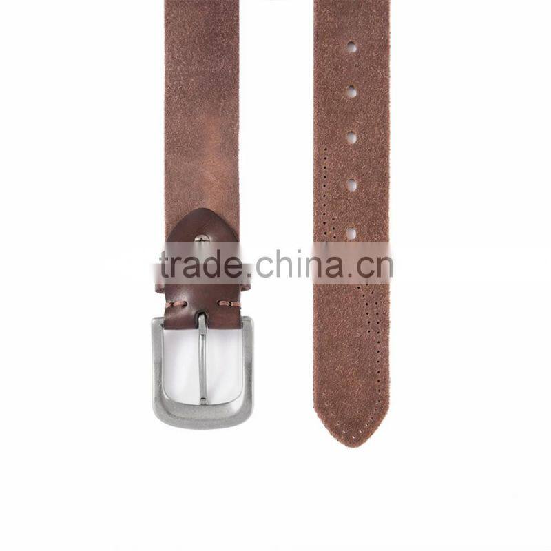 2017 New style brown embossed genuine leather belt buckles belt men