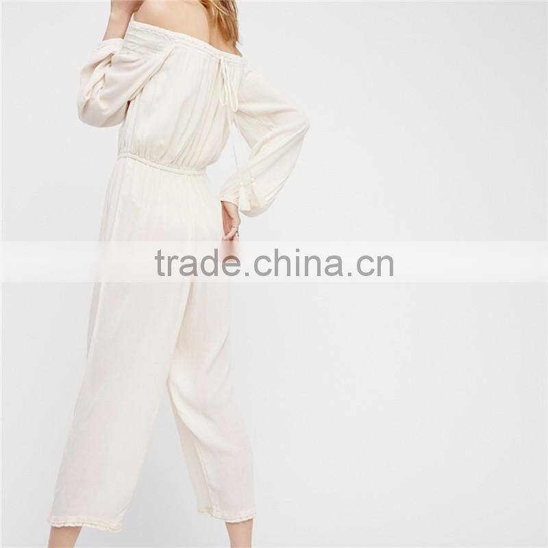 New vintage boho clothing off shoulder summer jumpsuits for women