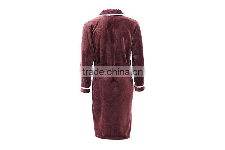 Factory Wholesale Royal Plush Flannel Fleece Bathrobe Sleepwear