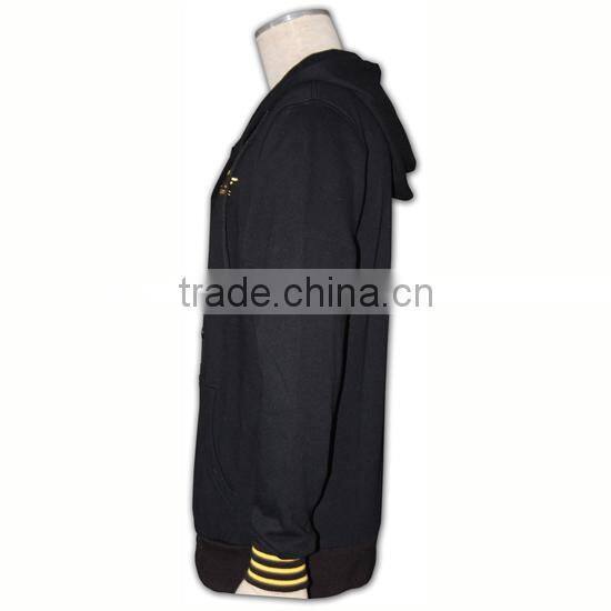 Wholesale high quality zip up hoody ribbed cheap button up baseball jackets