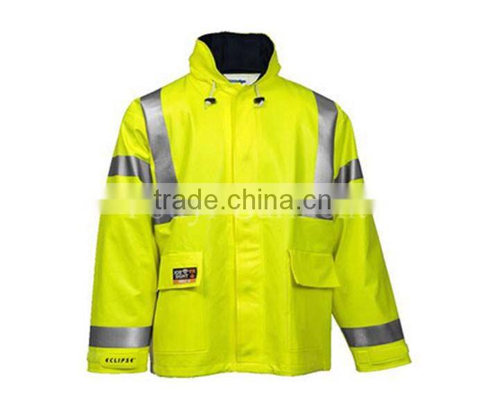 fluorescent taped fireproof PVC coating lightweight workwear jacket
