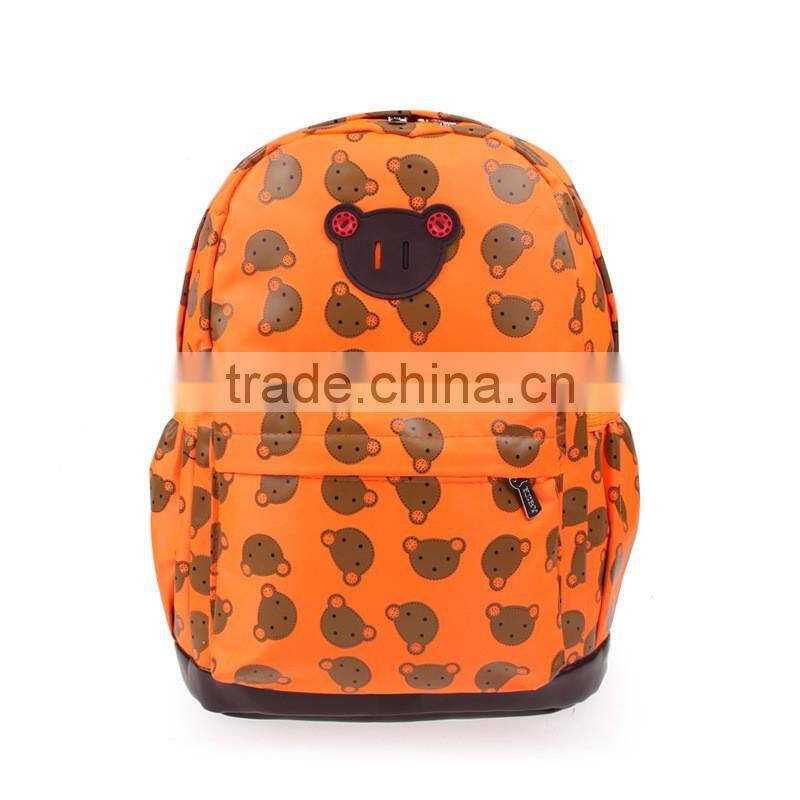 2016 new design wholesale canvas yellow kids school bag