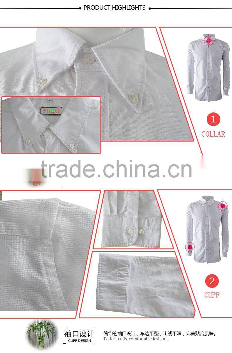 2017 Formal white new Brand Autumn Oxford button- down collar mens slim fit warm fashion shirt