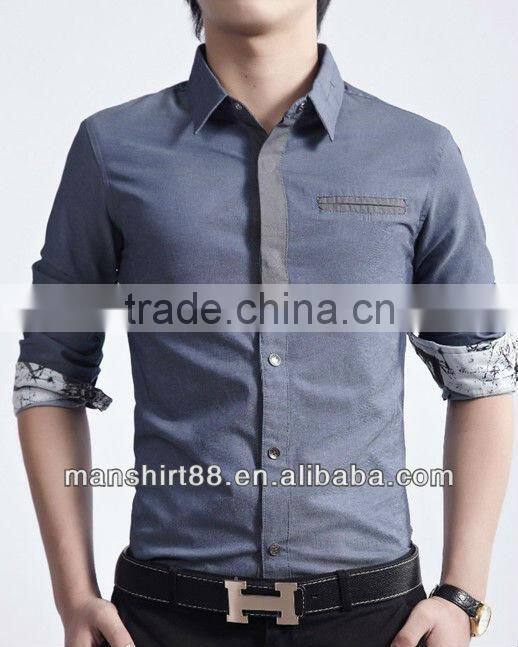 2016 European American Slim fit style 100%Cotton Denim dress Shirt for men