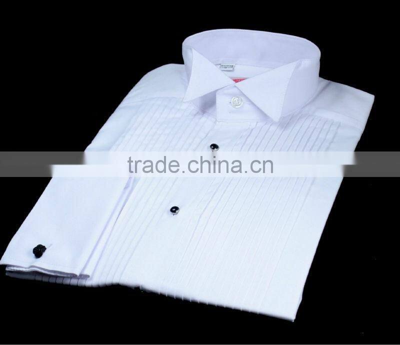 2016 men's wing-tip collar french cuff tuxedo shirts