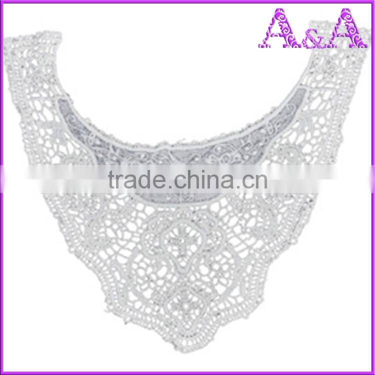 Water Soluble lace 100% cotton african chemical lace collar for shirt and dress