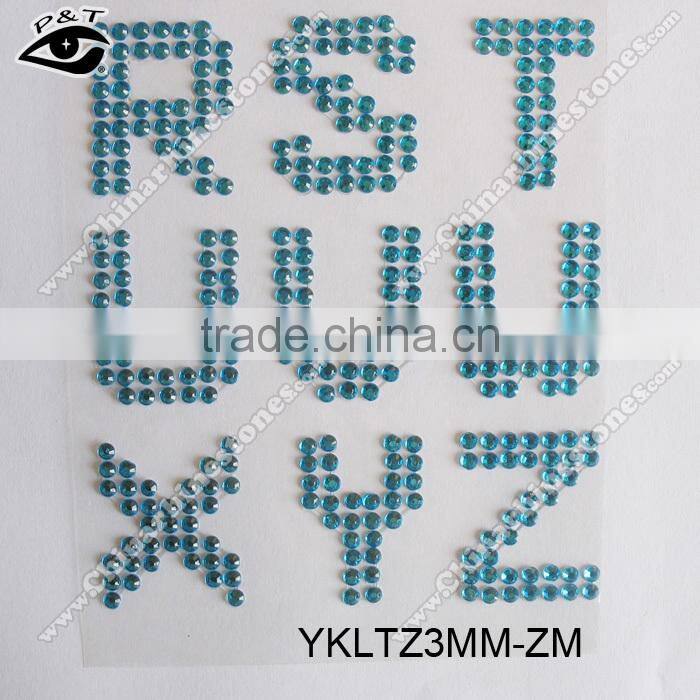 Self Adhesive Rhinestone sticker 3MM Acrylic Letter Pattern Sticker Decal