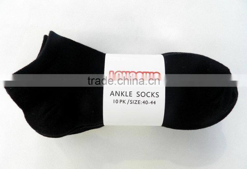 High RICH Cotton 5 or 10 PACK solid plain black mens ankle socks
