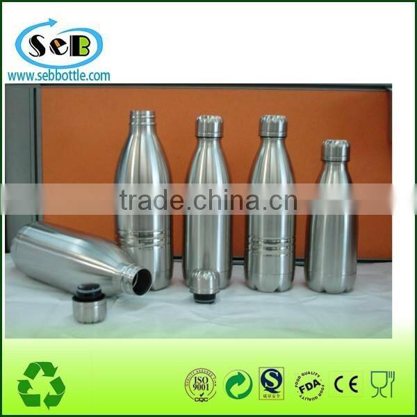 Double wall insulated cola shaped stainless steel vacuum flask,sport outdoor water bottle