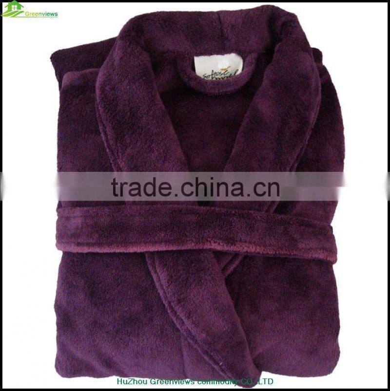 Coral fleece fabric bathrobe for couples bath robe velvet robe