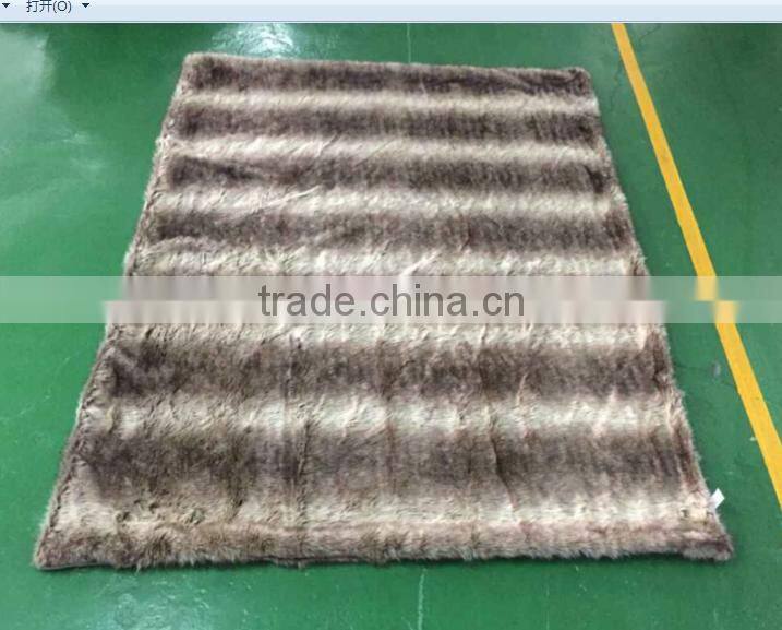 2017 New Design Faux Fur Throw Blanket