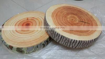 creative realistic wooden sofa seat cushion annual ring stump decorative pillow