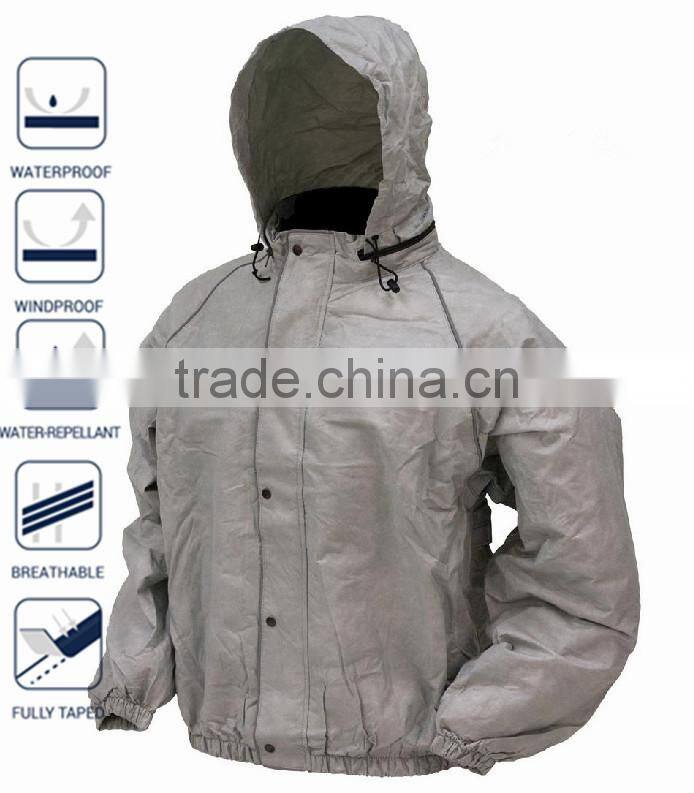 Plain Foldable Waterproof Windbreaker Jacket with reflector and bag