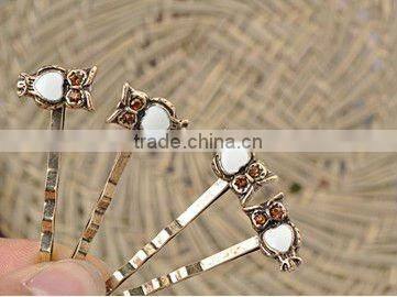Korean Fashion Retro Metal Owl Shape Hair Pins Jewelry