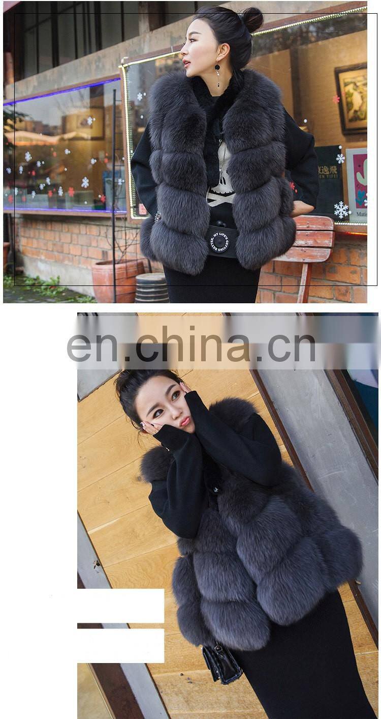 Factory Wholesale New Fashion Sleeveless Lady Winter Fur Vest Real Fox
