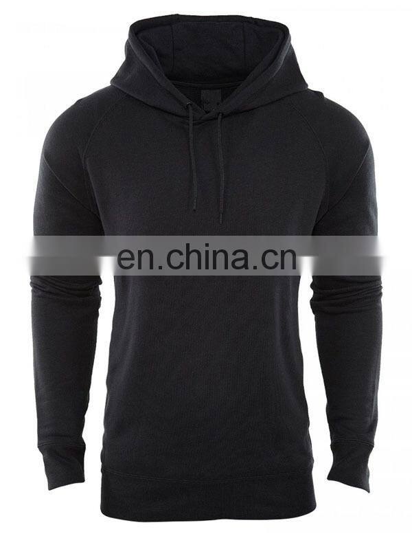 Black Fleece Pullover Hoodie with long sleeves rip stop