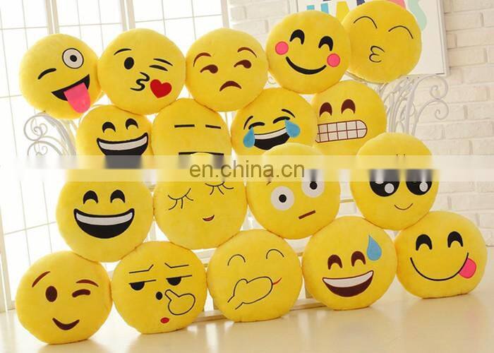Emoji Kissing Heart Pillow Plush Round Cushion Stuffed Toy Doll for Kids Bed