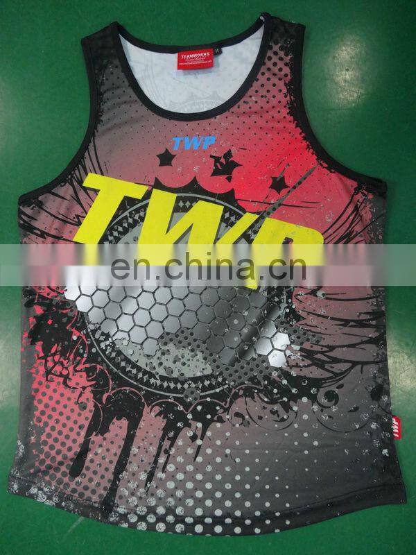 Gym singlets Any Logo Team running singlets , sublimated running singlets Oem service