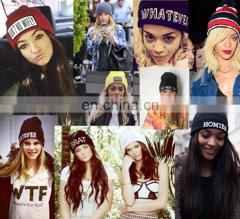 Women's acrylic cable knitted cuff beanie