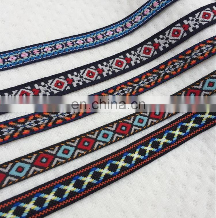 Wholesale Price Squares Pattern Retro Ribbon National Style Embroidery Tape