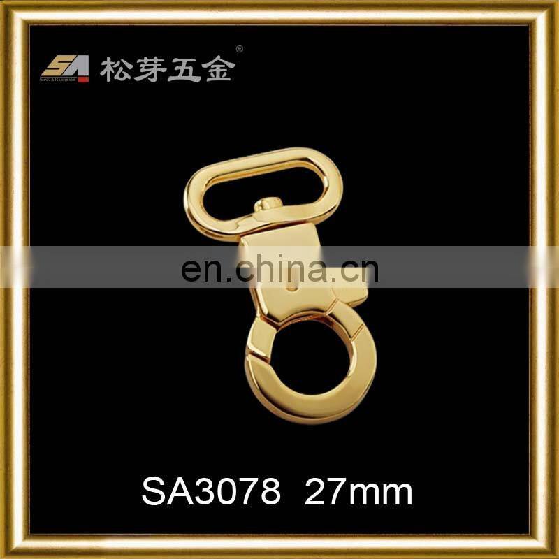 Zinc alloy fixed eye snap hook spring snap rigging hardware dog collar strap hooks