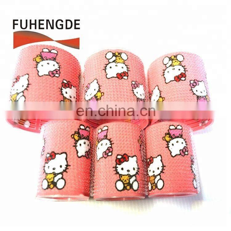 new design hair roller with fancy picture printed