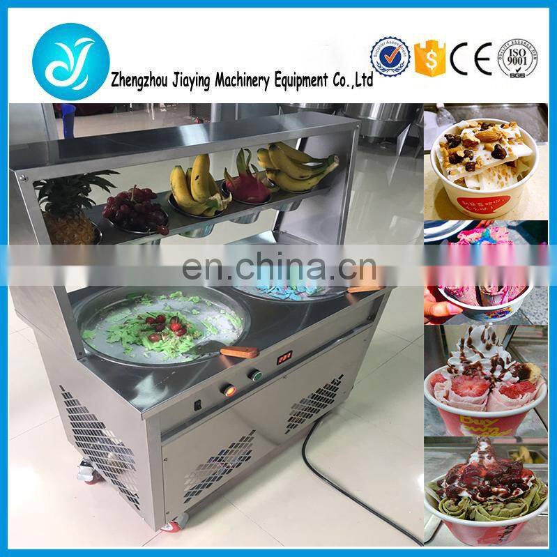 Fried Ice Cream Roll Machine with flat table